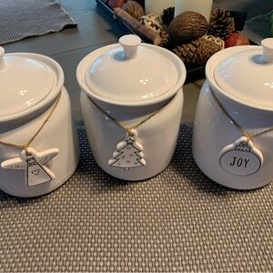 White Christmas canisters set of 3
